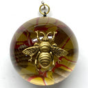 Museum Bees Acrylic Dome Frame With Grande Bee On Marbled Paper / Slight Imperfections (3" Wide)