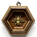 Museum Bees Wooden Frame With Grande Bee (4.5" Wide)