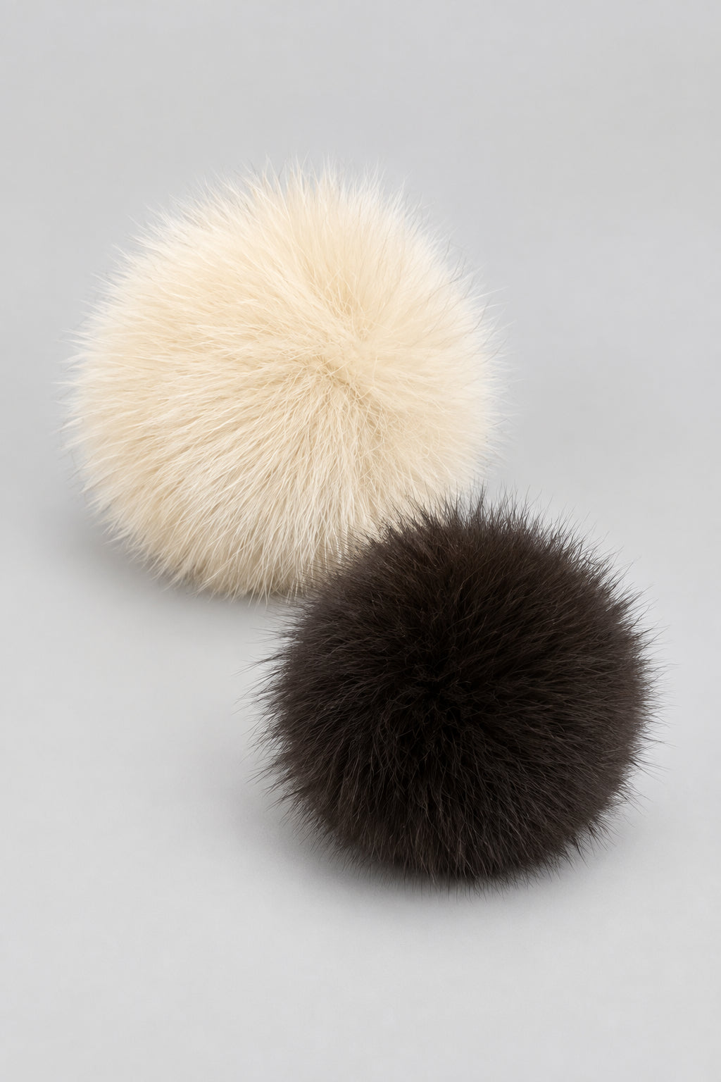 Fox Pom Pom Pony Tail Holder | Ivory and Brown