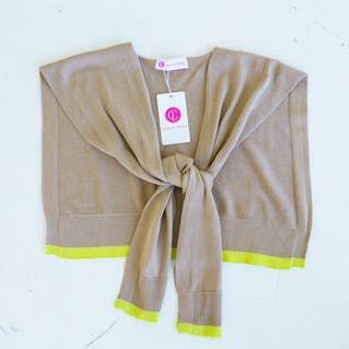 Caryn Lawn Caryn Cardi Khaki/Lime