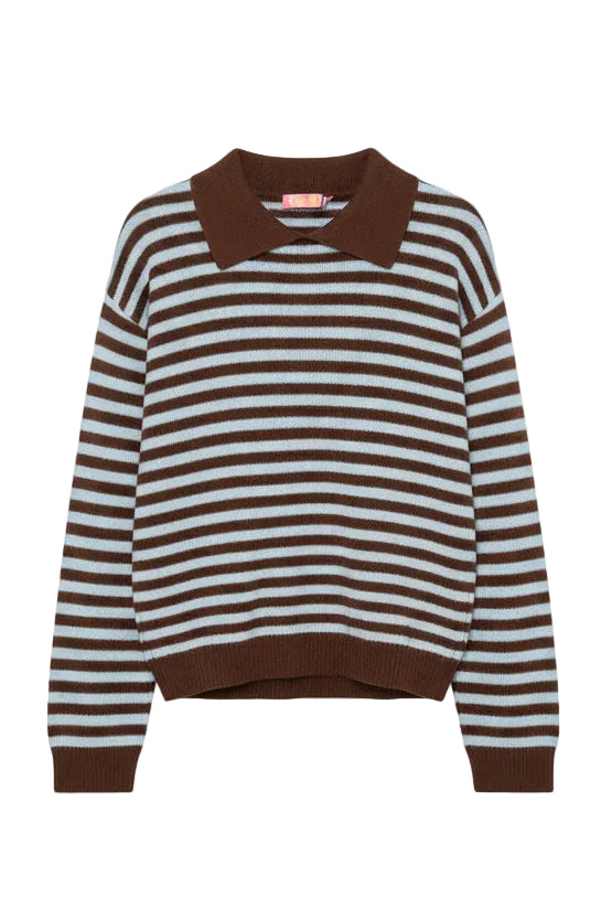 Long Sleeve Collared Stripe Sweater