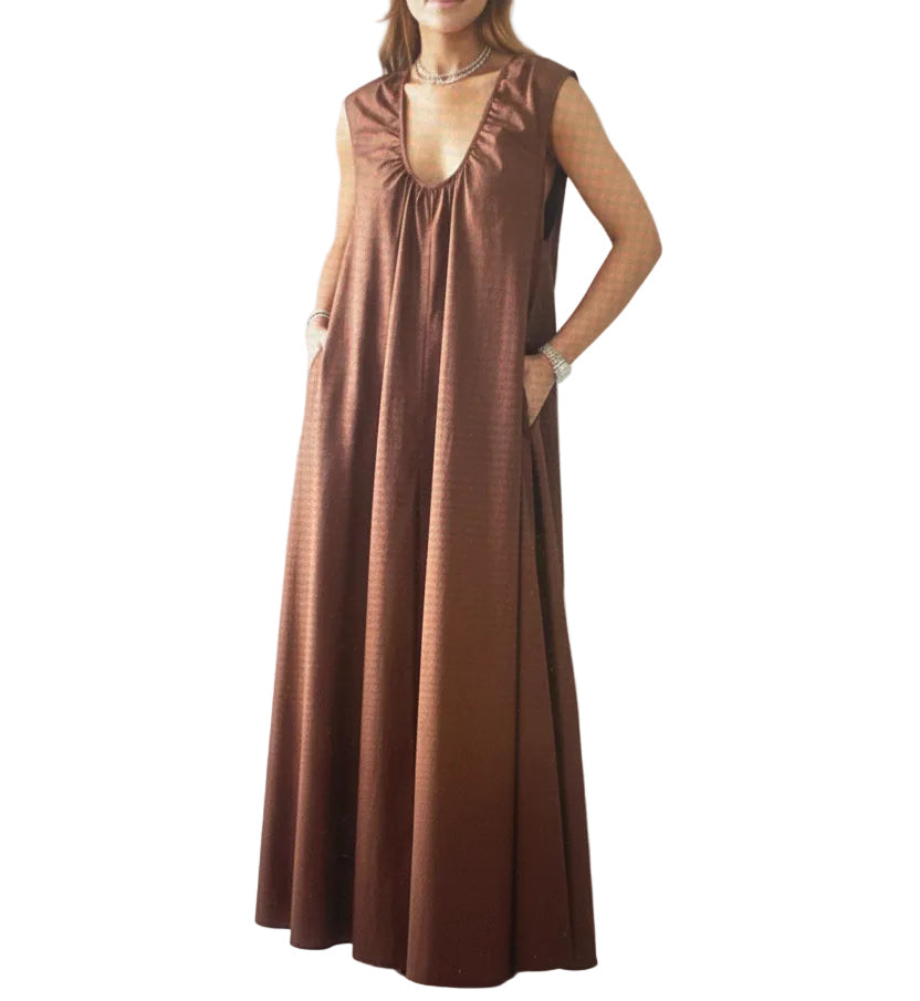 Janie Poplin Scoop Maxi Dress | Chocolate