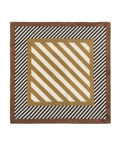 Stripes Silk Bandana | Black