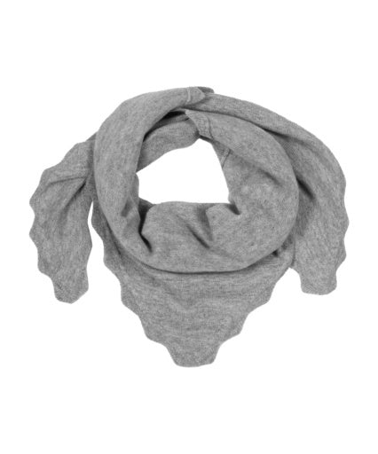 Scallop Knit Triangle | Grey Heather