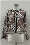 Long Sleeve Paisley Print Knit Cardigan