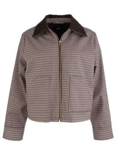Kut From the Kloth Natalia Zip Front Jacket with Cord Collar