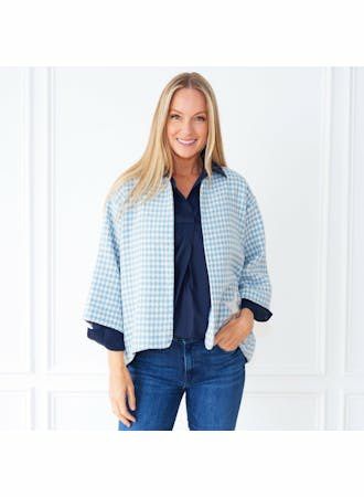Caryn Lawn Jackie Jacket Blue Herringbone