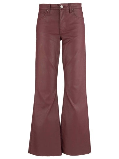 KUT FROM THE KLOTH Stella High Rise Fab Ab Flare with Raw Hem - Wine Cup
