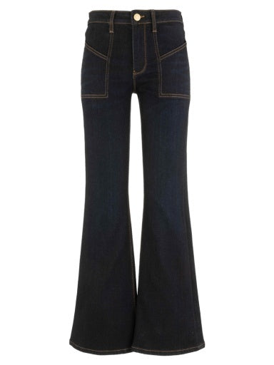 KUT FROM THE KLOTH Stella High Rise Fab Ab Flare w/ Raw Hem Front Pocket