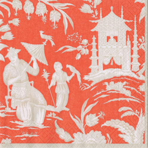 Silk Road Toile Mandarin Napkin - 2 Sizes
