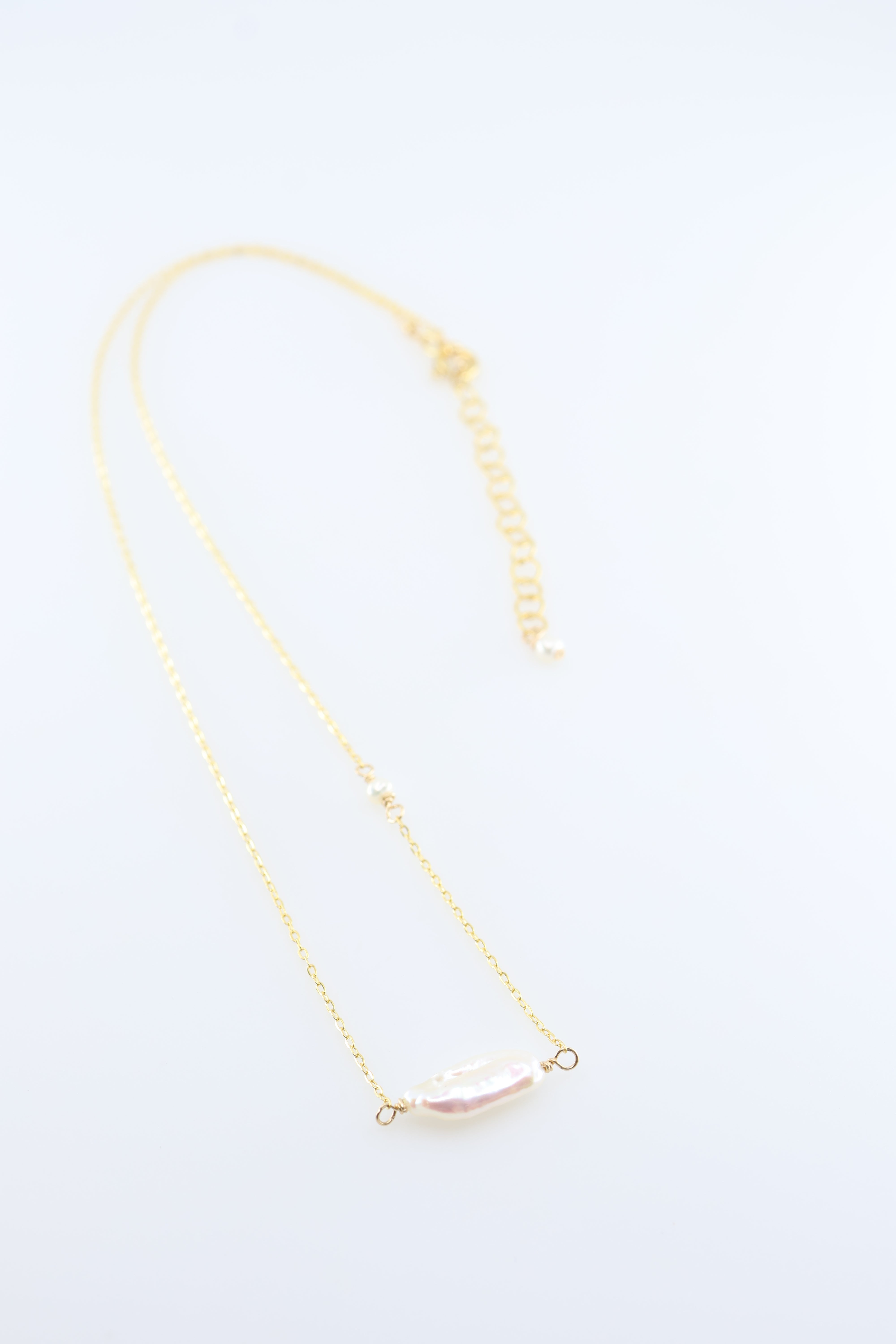 J. Mills Necklace - Single Freshwater Biwa Pearl