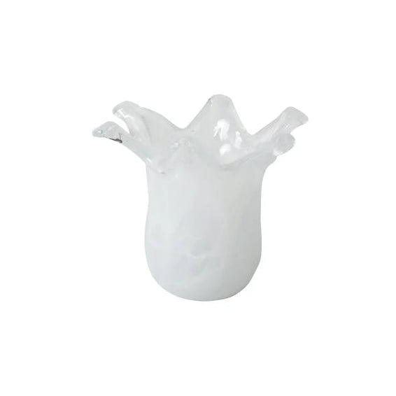 Vietri Onda Glass White Petite Vase