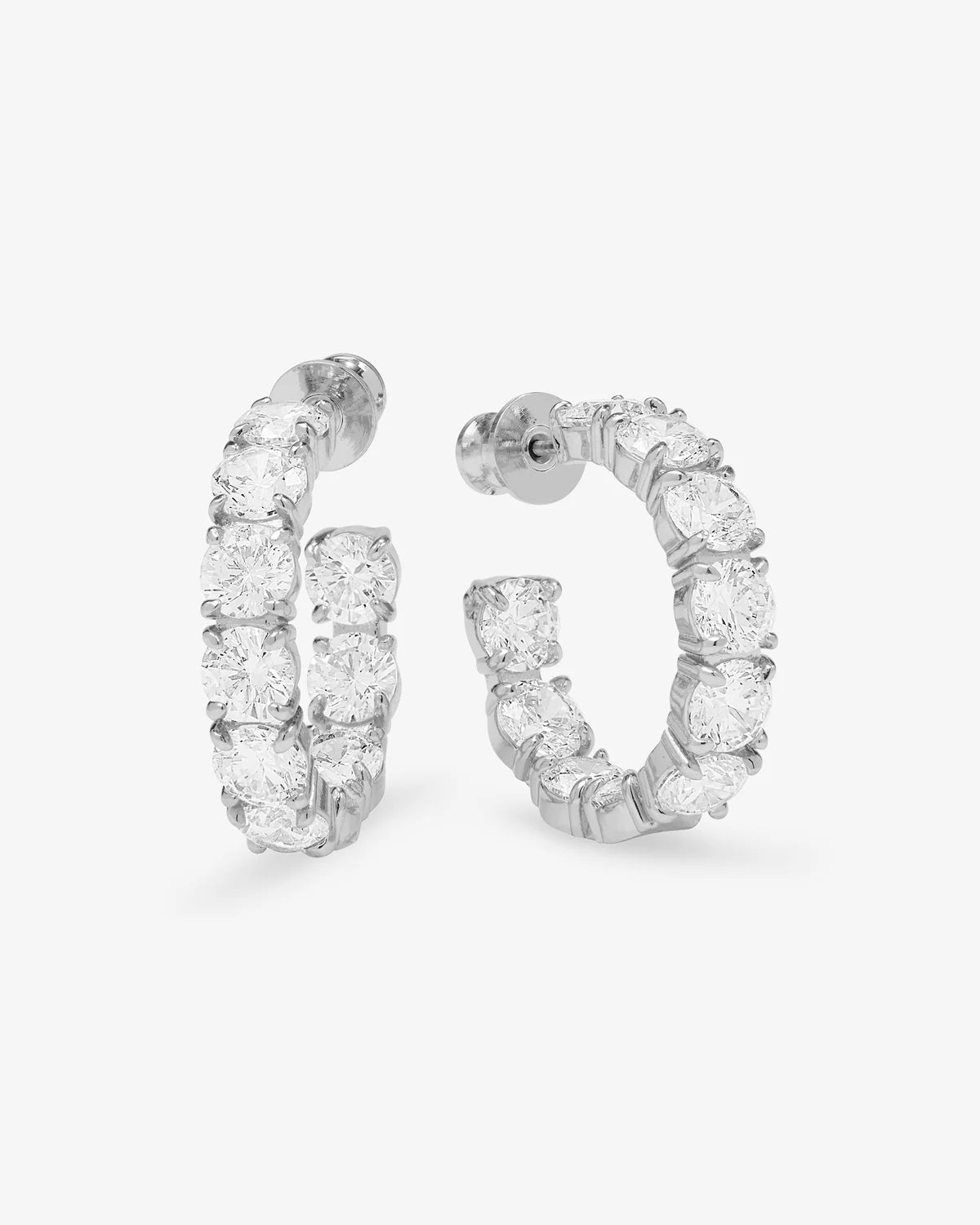 Oh She Fancy 1" Hoops - Gold/White  Silver/White