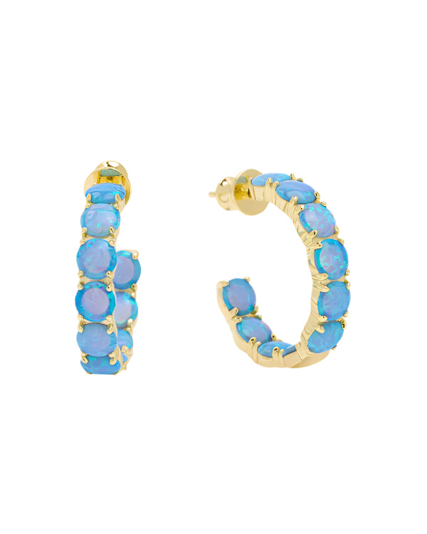Oh She Fancy 1" Blue Opal Hoops