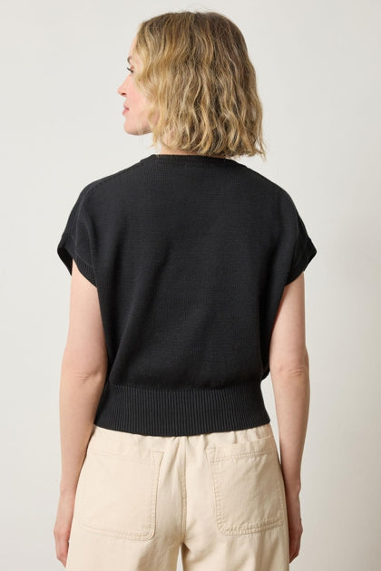 Lilla P Wedge Sweater - Black and Ivory