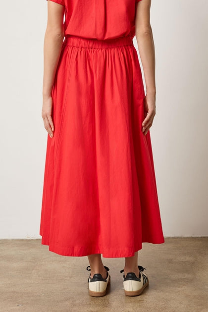 Lilla P Paneled Maxi Skirt - Scarlet