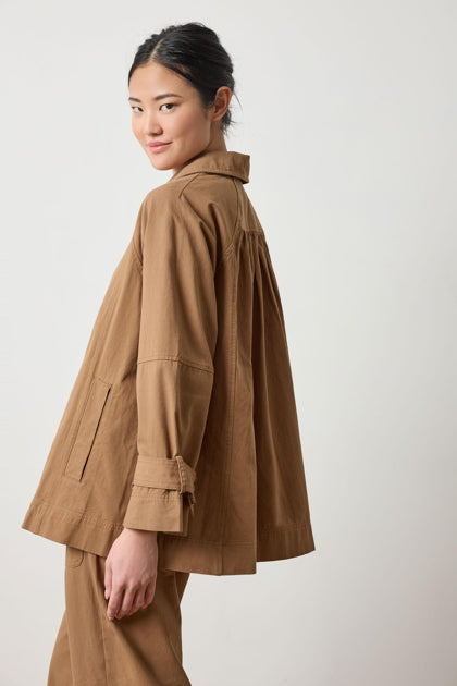 Lilla P Collared Twill Jacket - Pecan