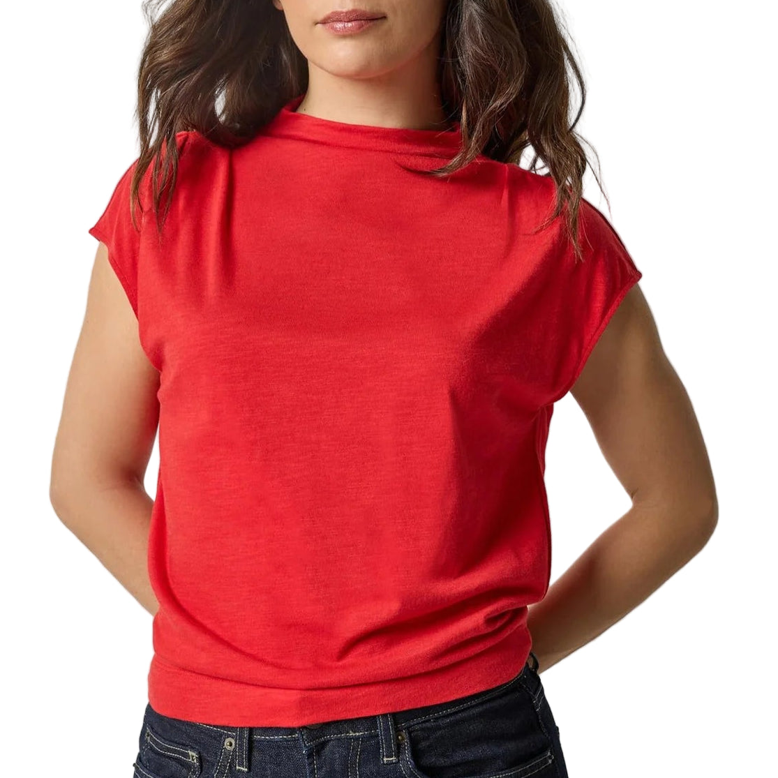 LILLA P  Cap Sleeve Mock - Cherry