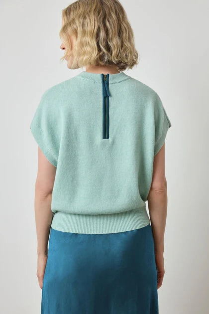 LILLA P  Banded Bottom Wedge Sweater - Frost