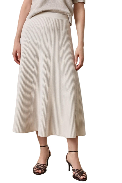 LILLA P  Flared Knit Skirt - Mist