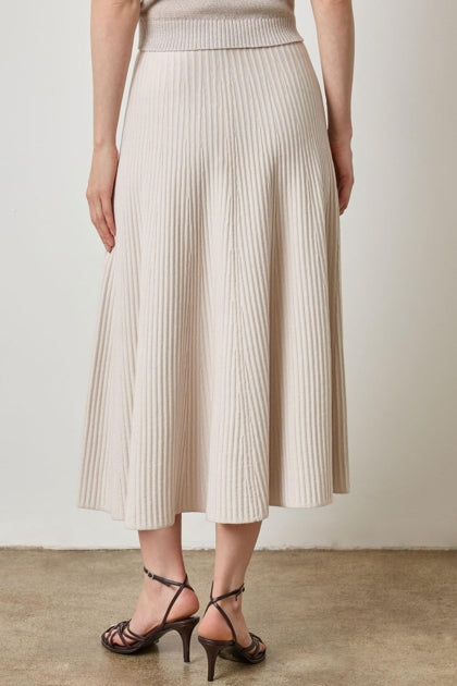 LILLA P  Flared Knit Skirt - Mist