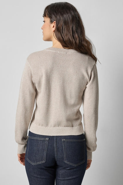 LILLA P  V-Neck Sparkle Cardigan