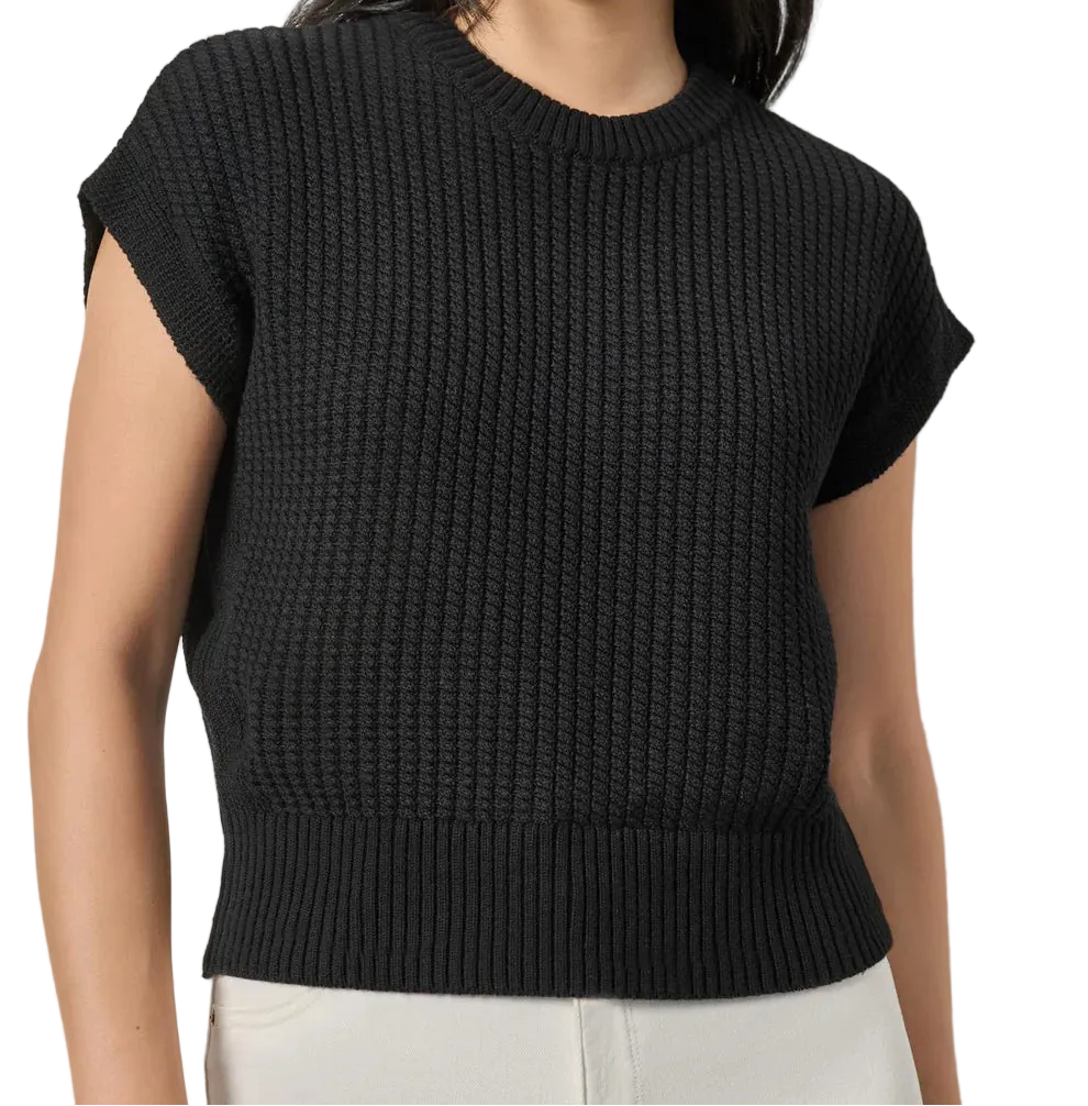 Lilla P Textured Wedge Sweater - Black