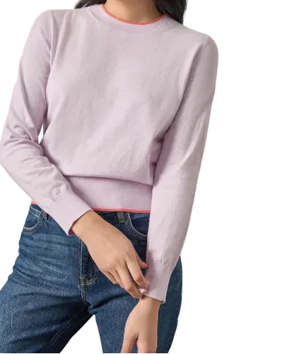 Lilla P Picot Edge Crewneck Sweater - Wisteria