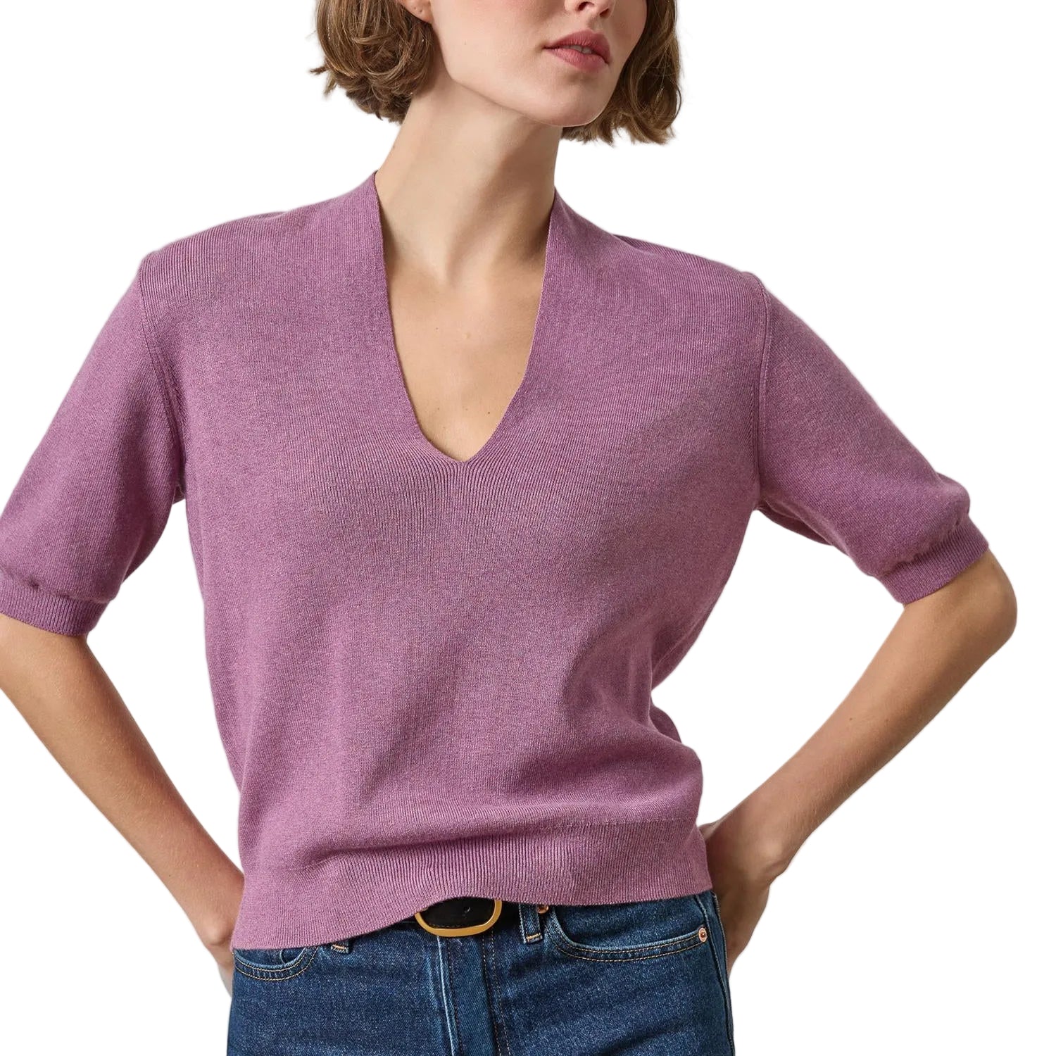 Lilla P V-Neck Elbow Sleeve Sweater | Balsam and Dewberry