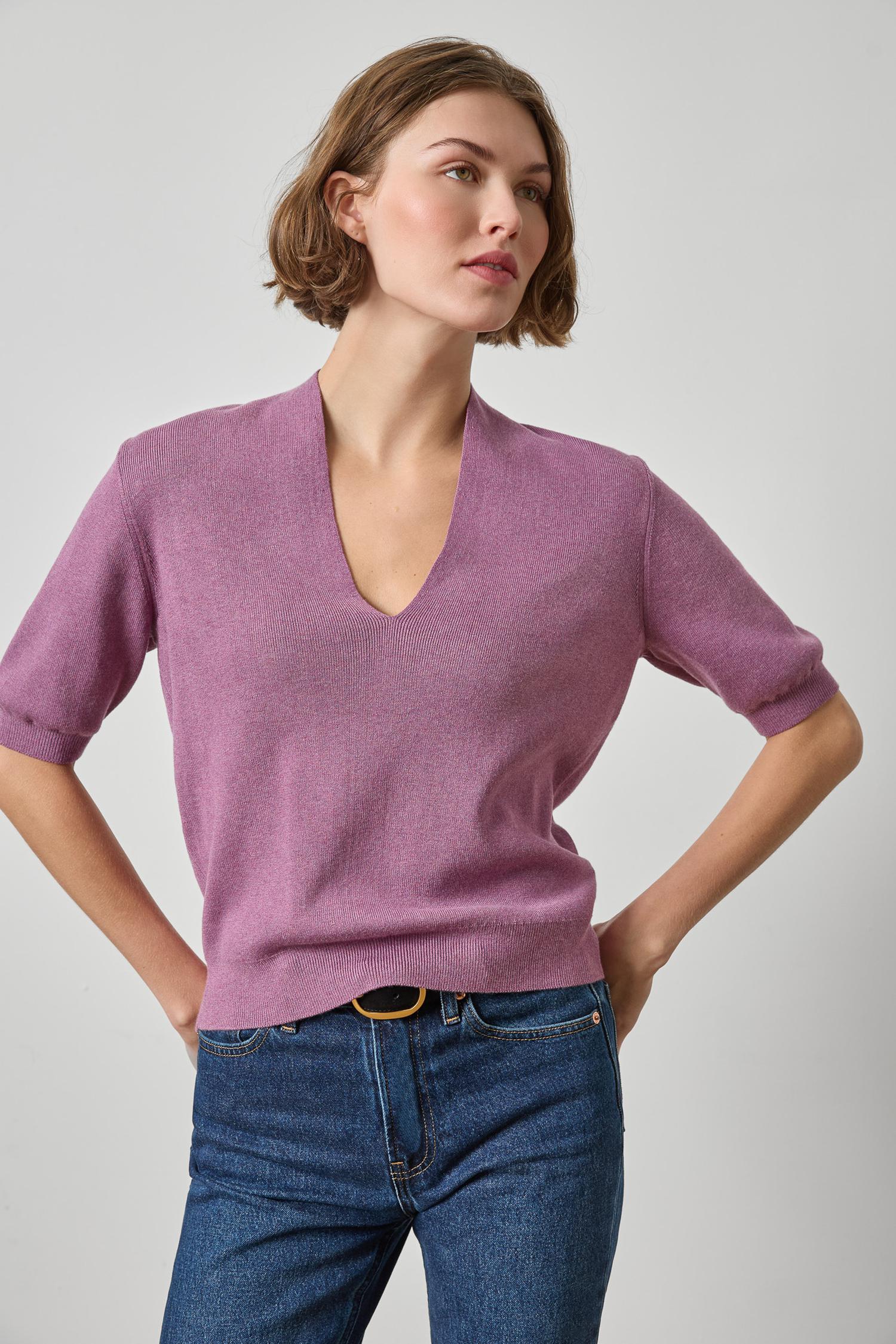 Lilla P V-Neck Elbow Sleeve Sweater | Balsam and Dewberry