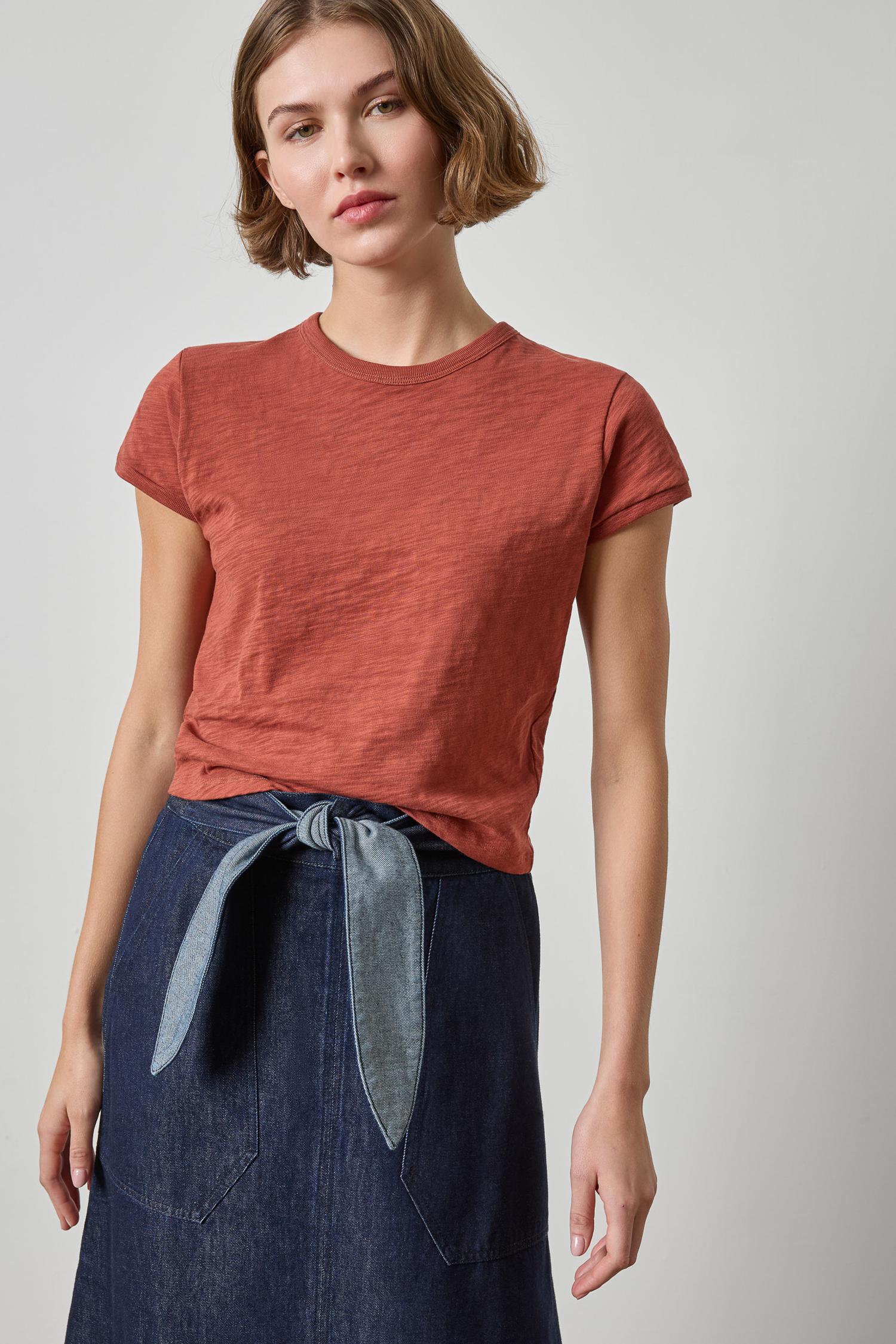 Lilla P Boxy Cap Sleeve Top | Black, Henna, Olive