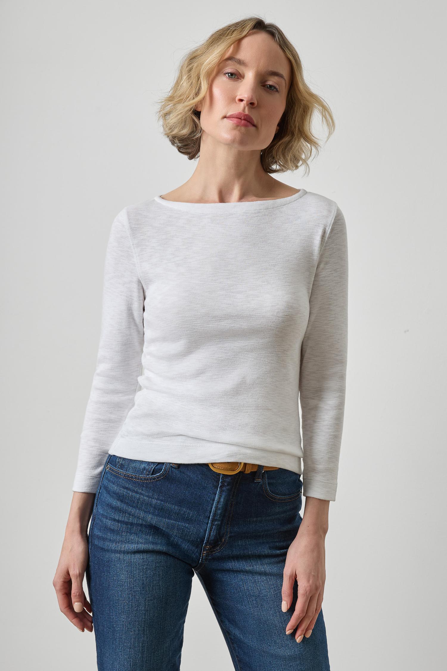 Lilla P 3/4 Sleeve French Tee | White