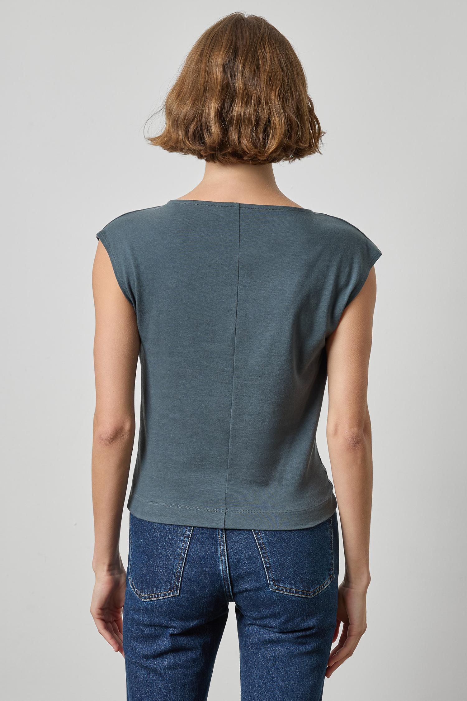 Lilla P Drape Neck Wedge Top | Mineral