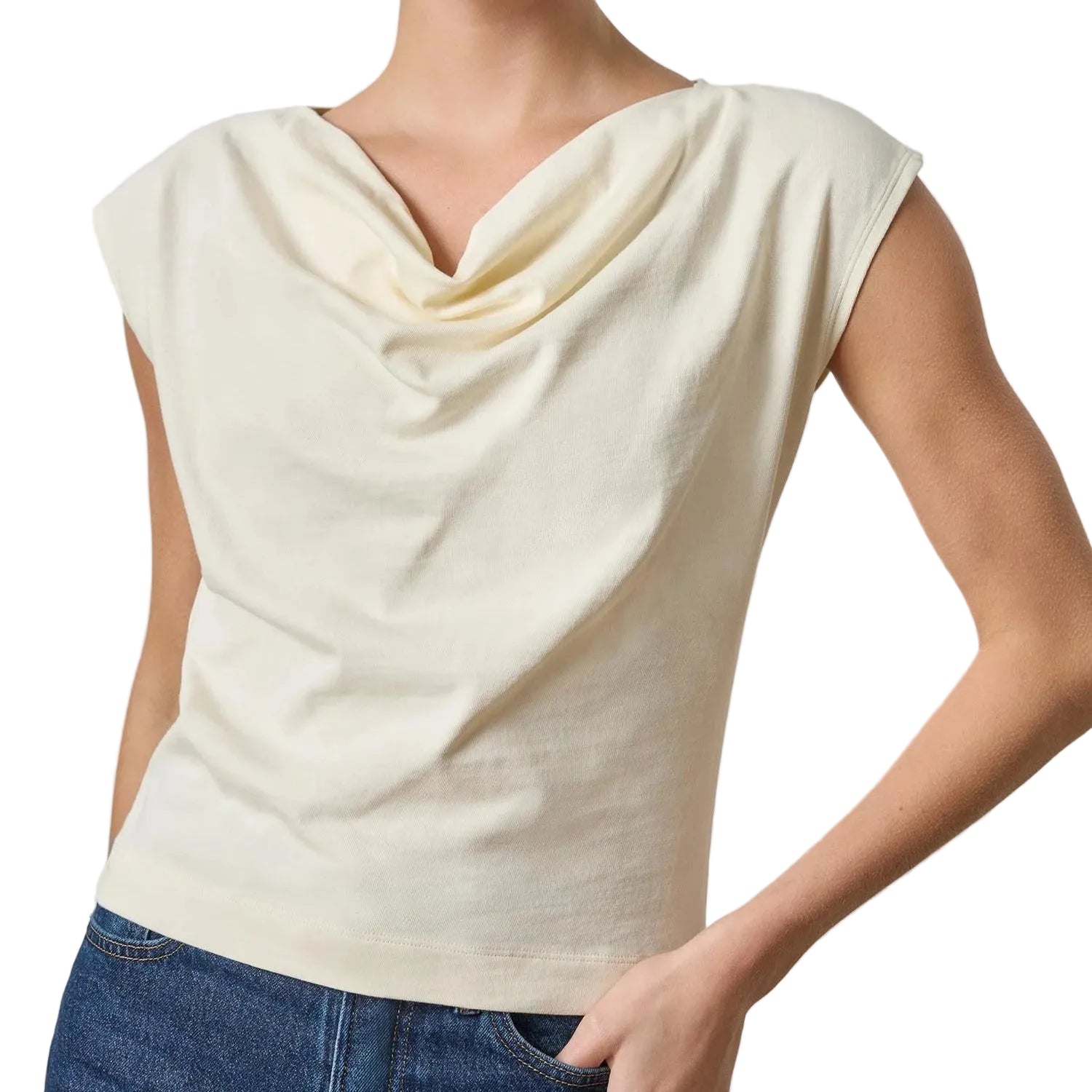 Lilla P Drape Neck Wedge Top | Rope