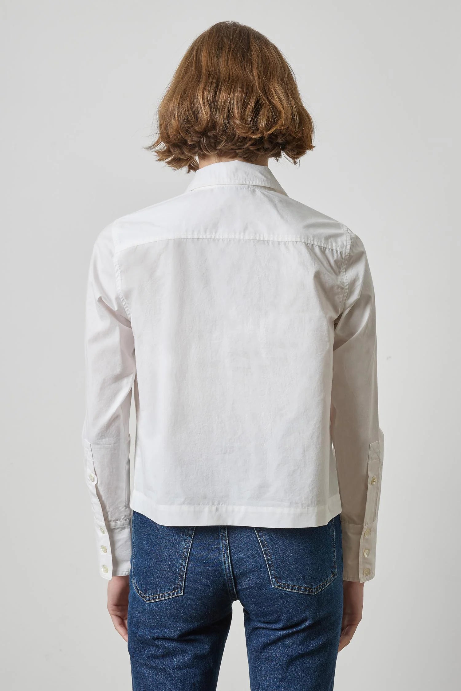 Lilla P Straight Fit Short Button Down - White