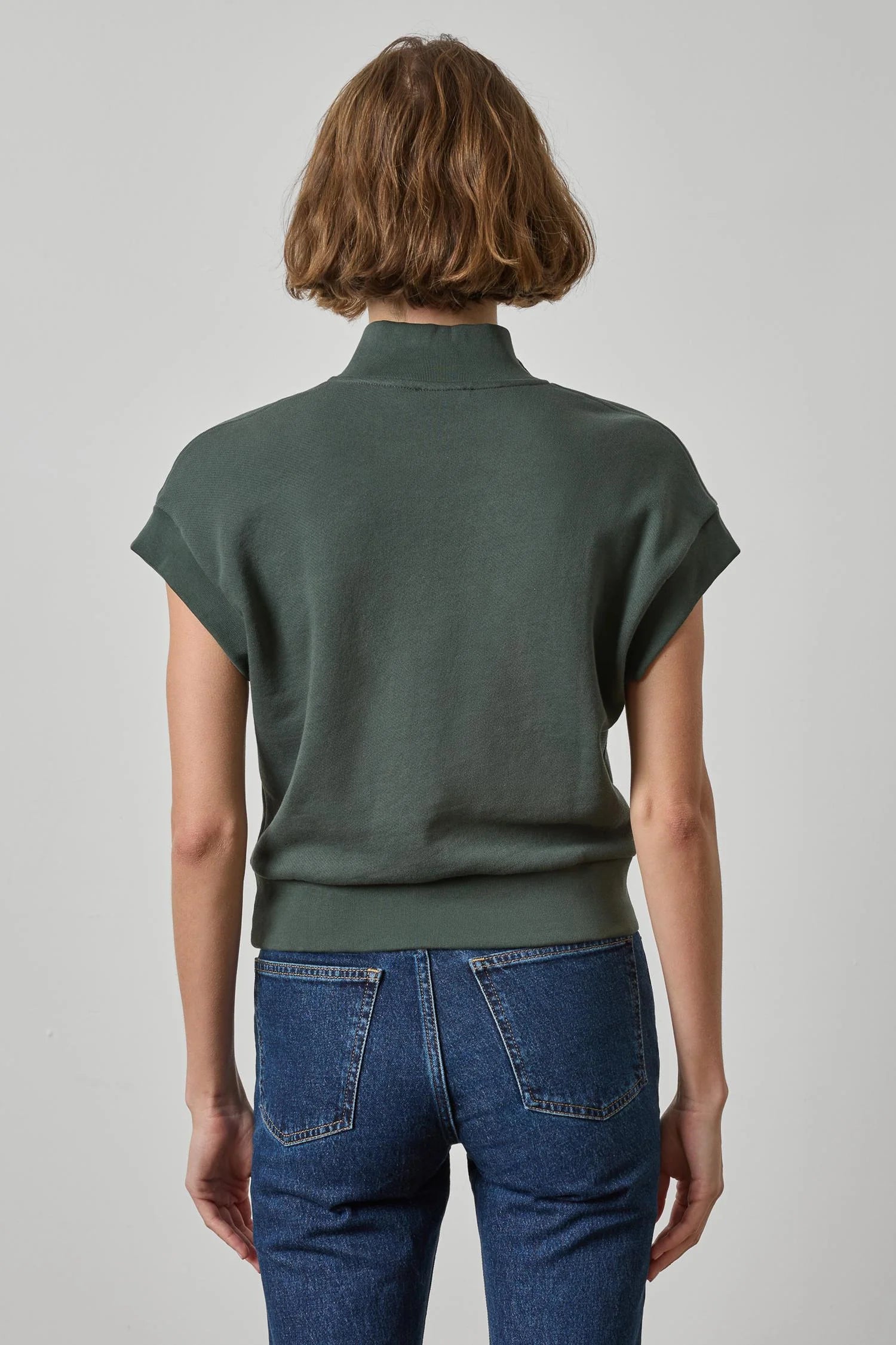 Lilla P Zip Mock Neck | Mineral