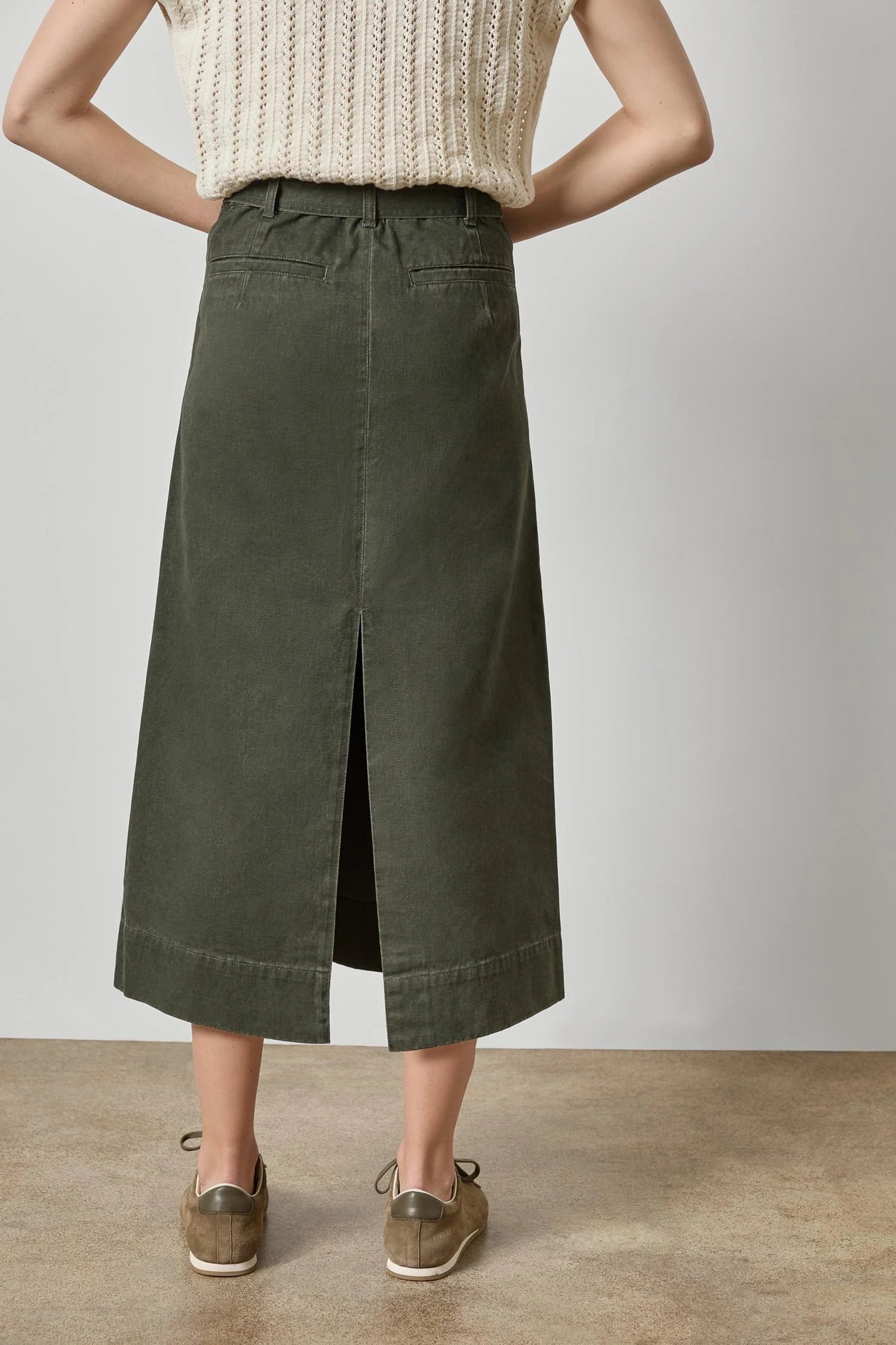 Lilla P Washed Twill Utility Skirt | Juniper