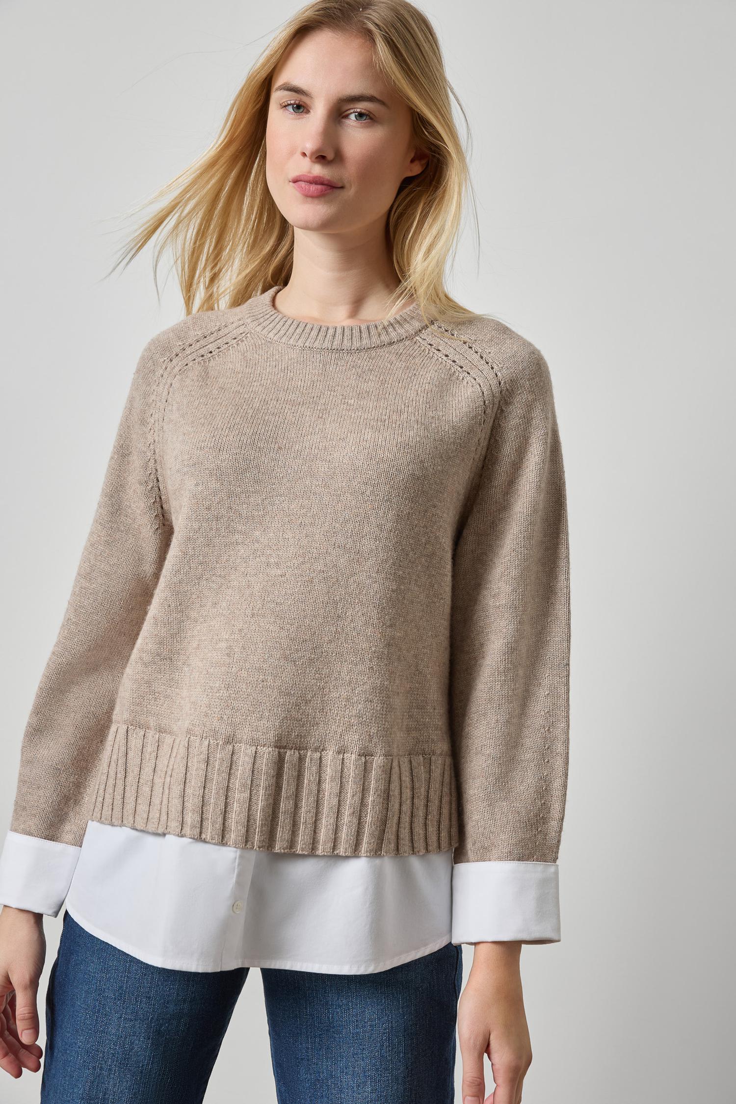Lilla P Mixed Media Crewneck Sweater | Birch