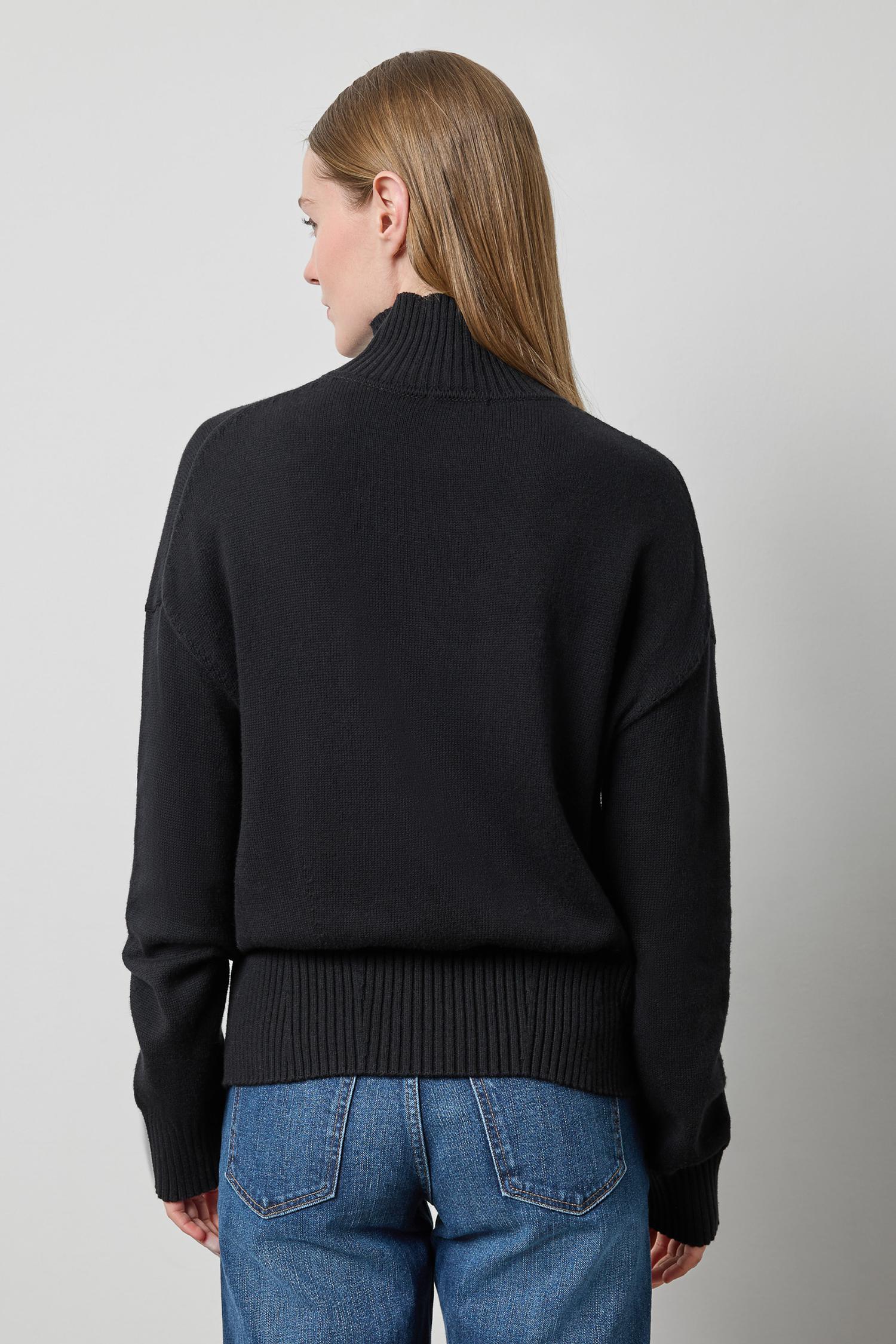 Lilla P Relaxed Mock Turtleneck Sweater | Black