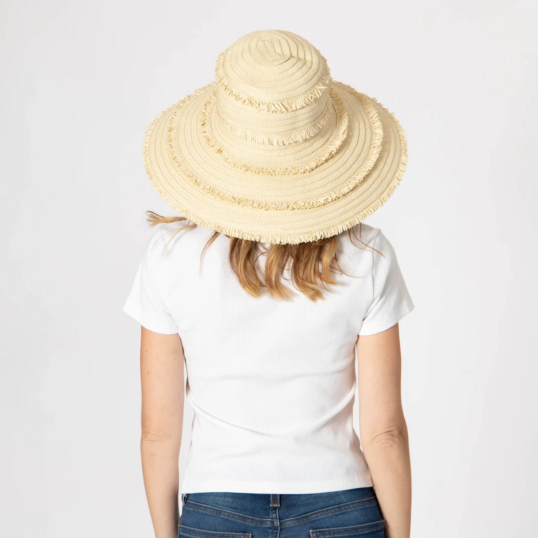 Olas Paperbraid and Fringe Wide Brim Hat