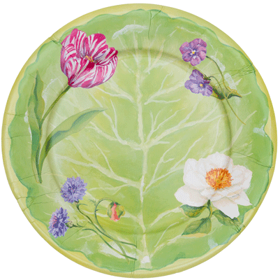 Floral Majolica Salad and Dinner Plates