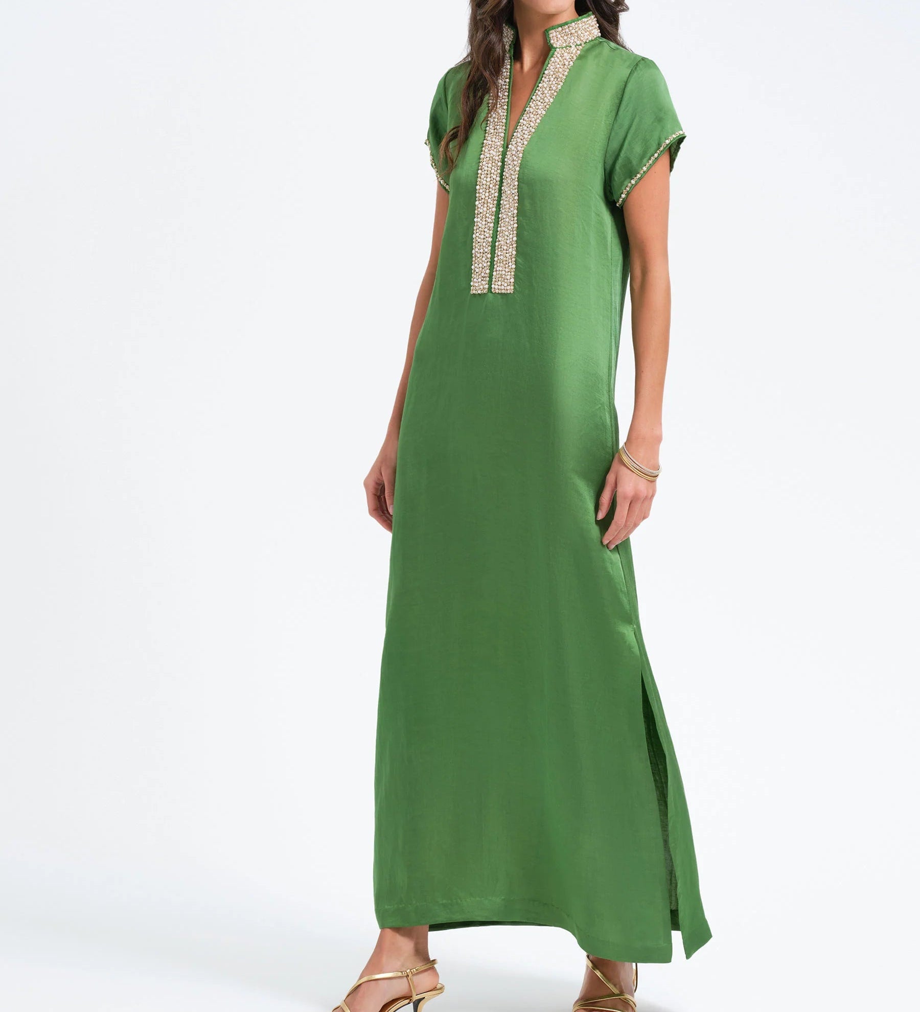 Bella Tu Cap Sleeve Caftan - Green