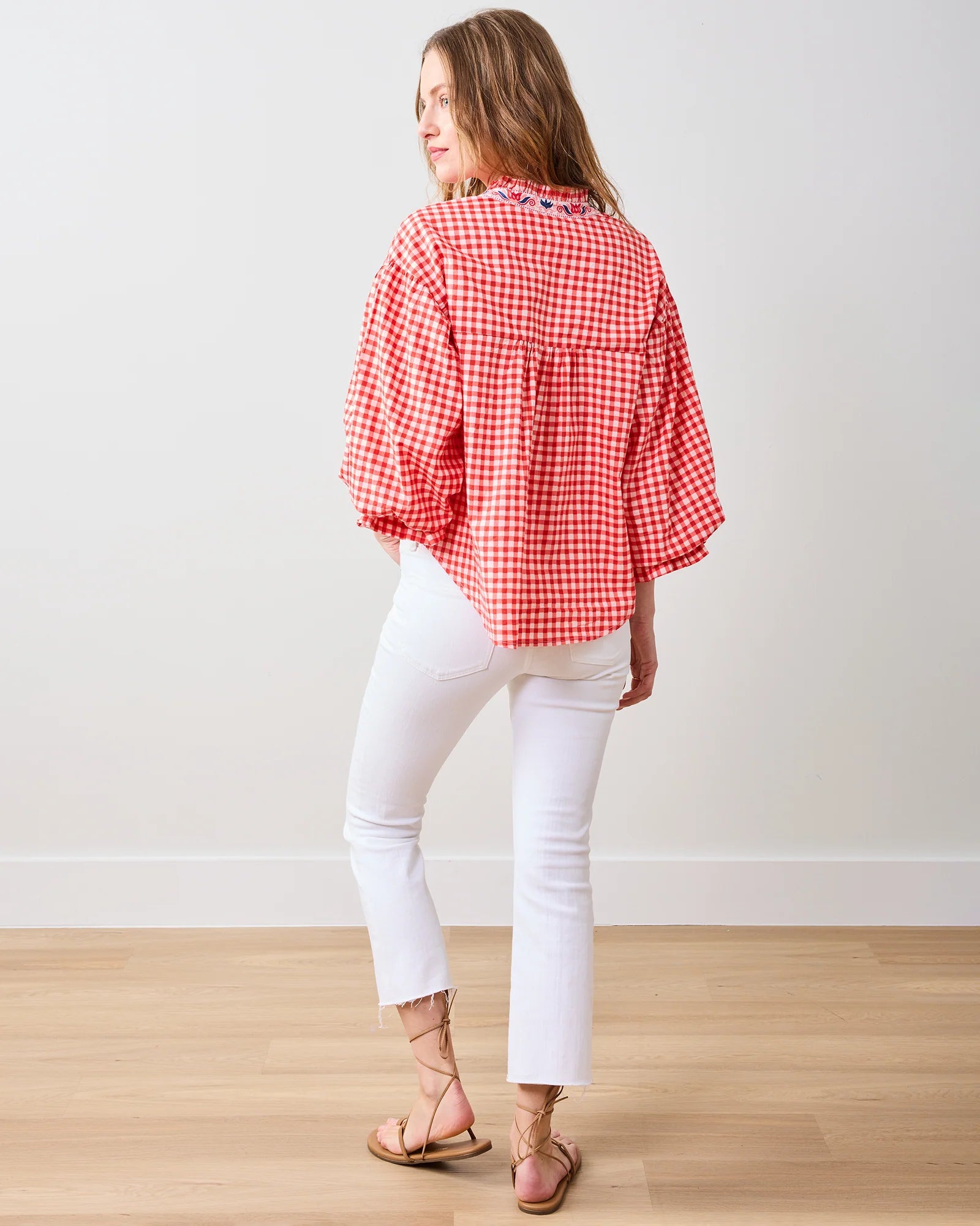 Printfresh Gingham Rosalita Blouse - Picnic Red