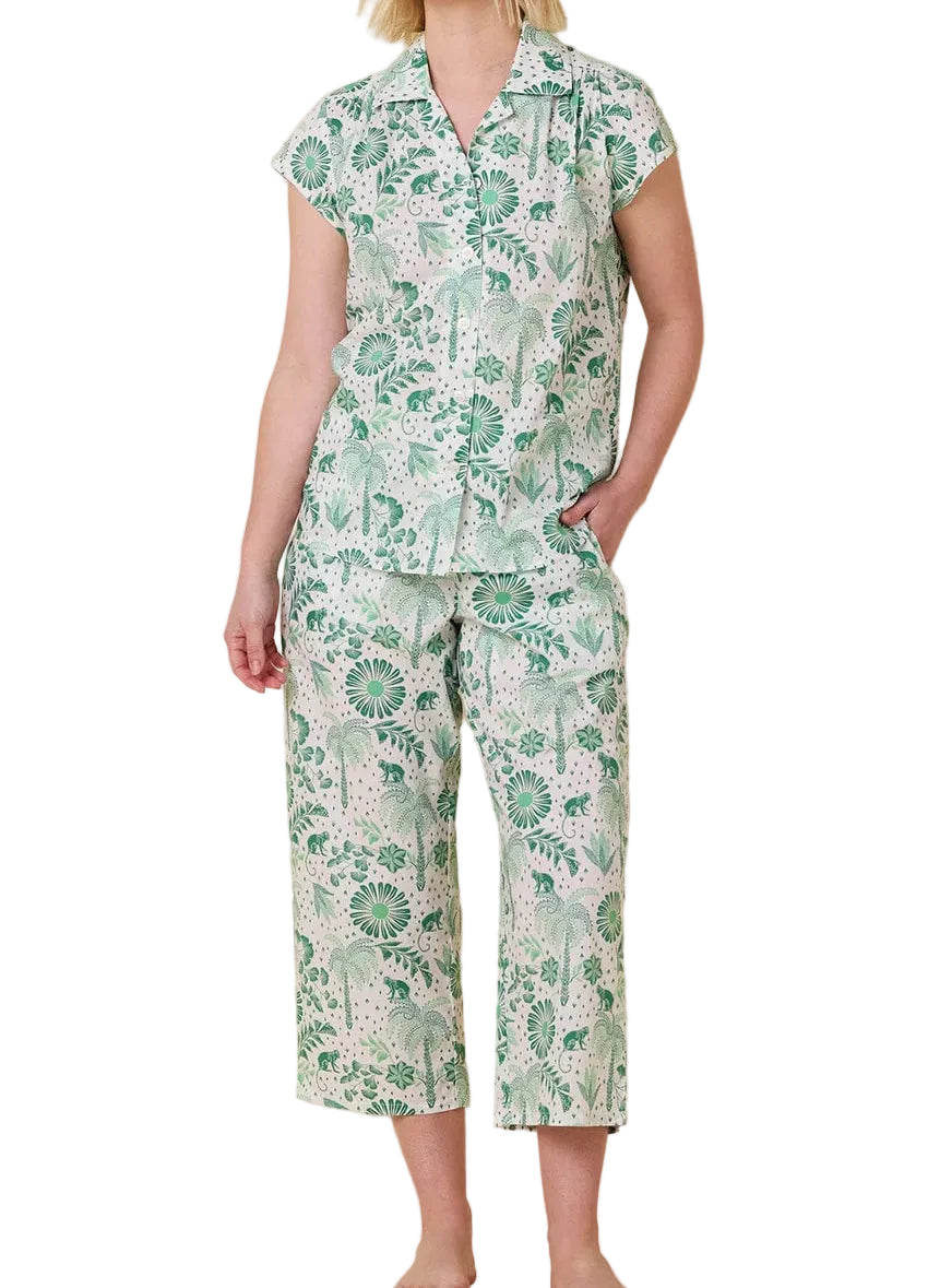 Cat's Pajamas Palermo Green Capri Set