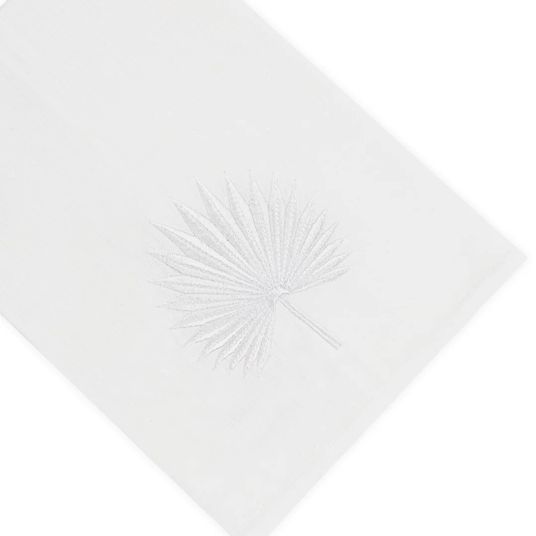 Palm Leaf Tip Towel - White