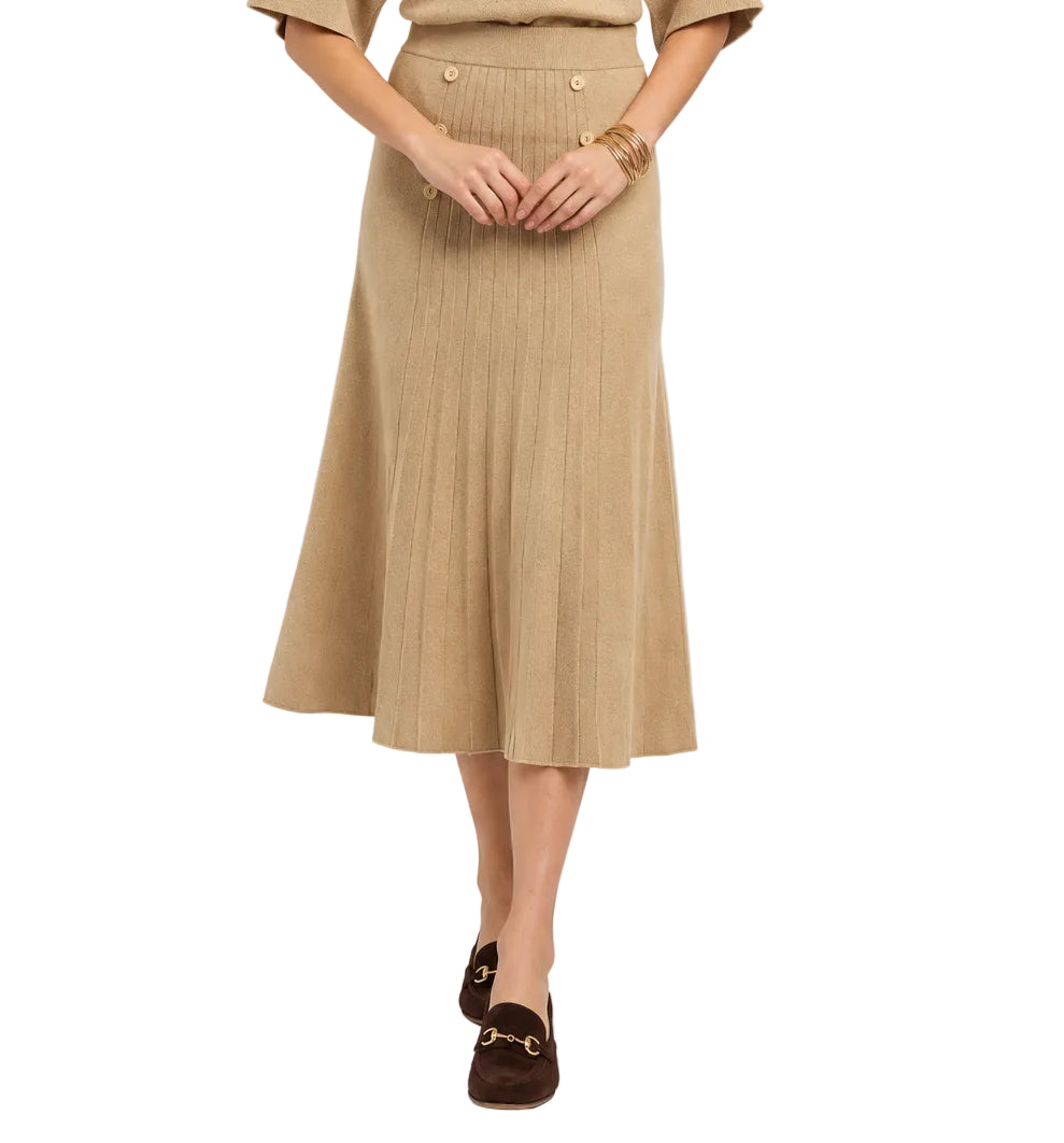 Patty Kim Babette Knit Skirt | Camel and Black