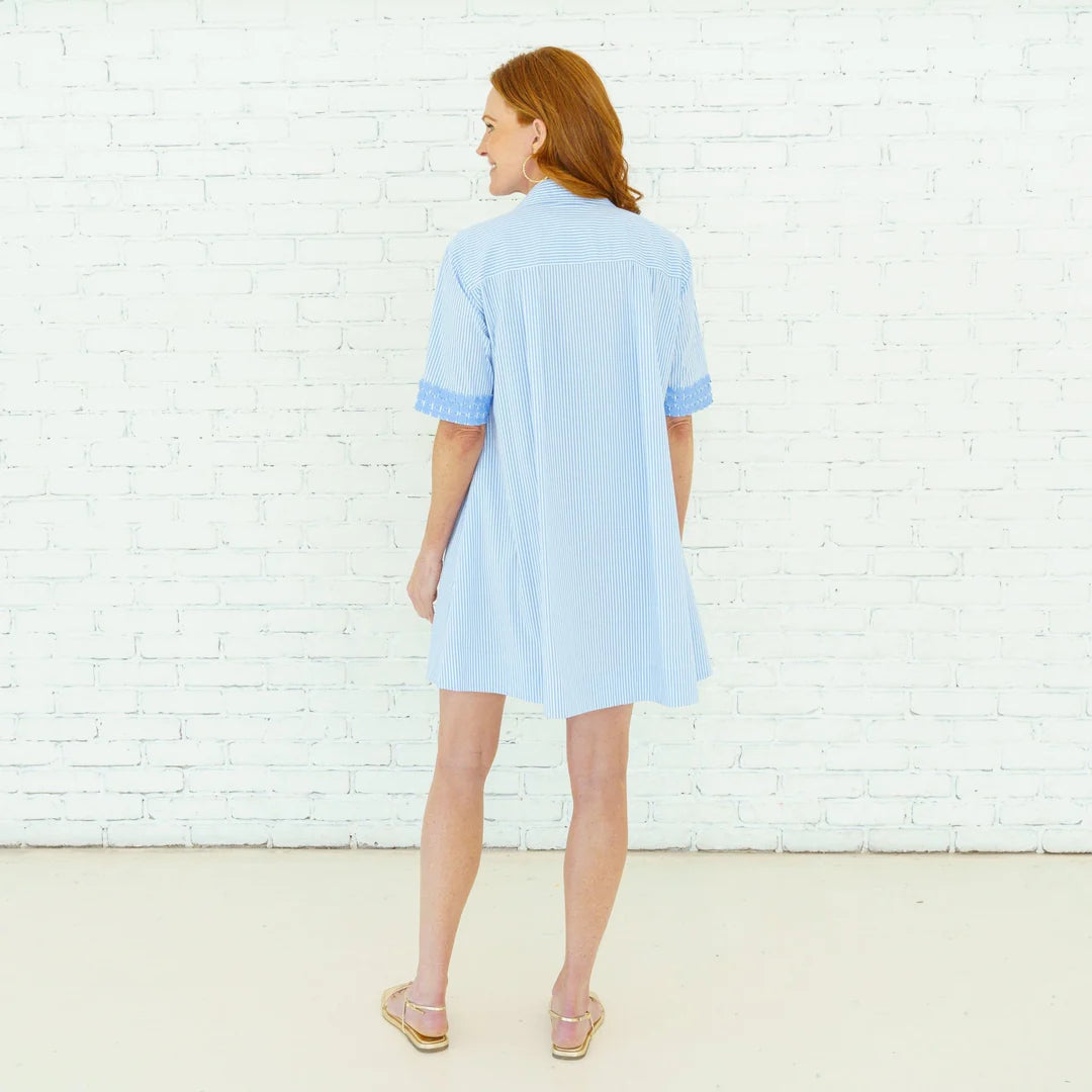 Caryn Lawn Penny Dress - Blue Stripe