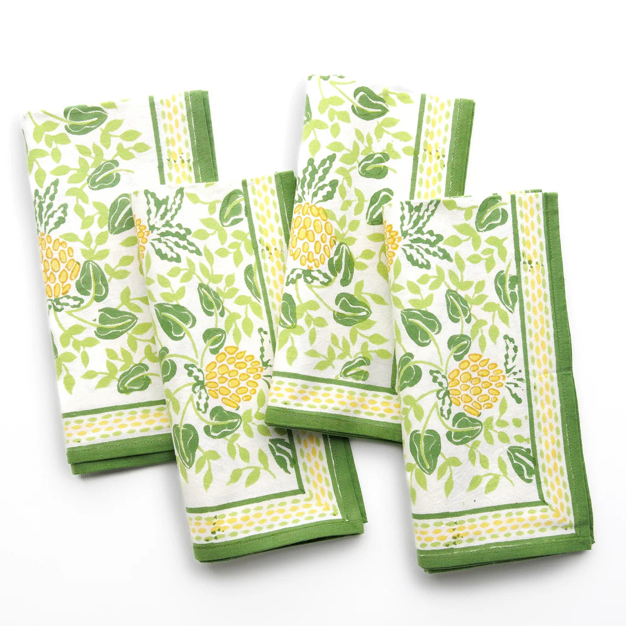 Pineapple Party Green and Yellow Napkins