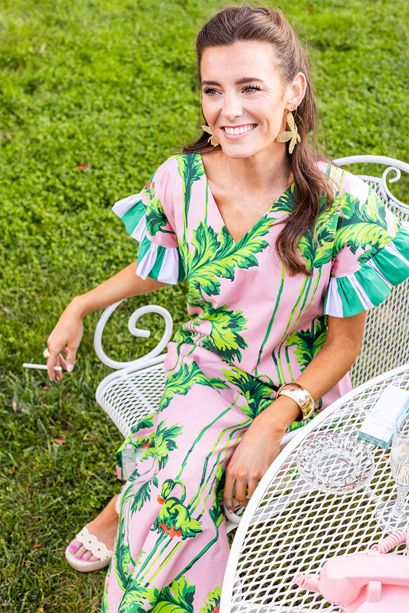 House of MBR Pink Regency Poppy Dress Long