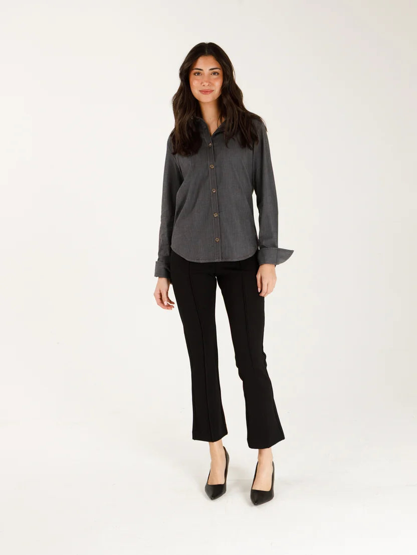 Holly Shae Liz Top | Black Washed Denim